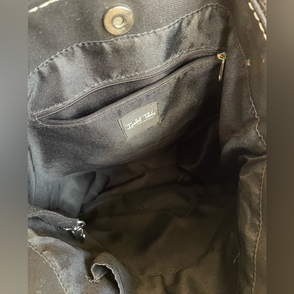 Isabel Toledo for Lane Bryant tote black canvas with white pocket graphics - Picture 6 of 6